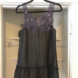 Free People Knit Macrame Dress (Purple + Black)